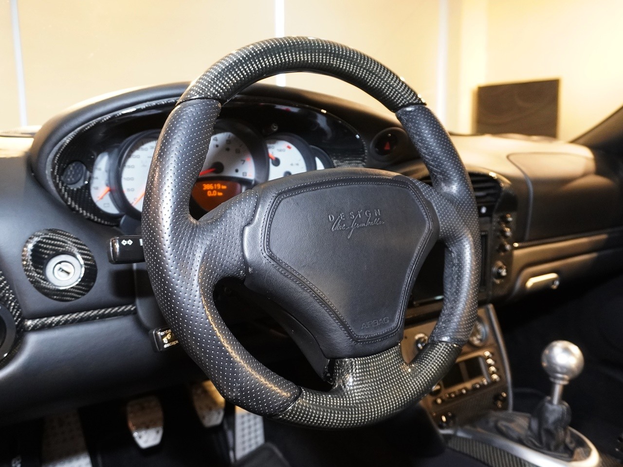 純正ポルシェ964 ステアリングホイール 黒 レザー 純正ポルシェ964